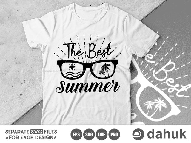 The Best Summer, Tropical Vacation, Girl Sunglasses, Cut file, for silhouette, svg, eps, dxf, png, clipart, cricut design space SVG dahukdesign 