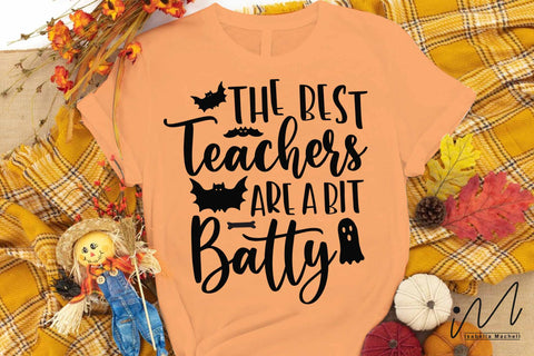 The Best Teachers are a Bit Batty svg, Halloween teacher svg, cool teacher svg SVG Isabella Machell 