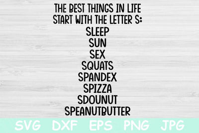 The Best Things In Life Start With The Letter S Funny Workout Svg, Fitness Svg Files for Cricut, Gym Svg Cut Files Silhouette, Work Out Svg SVG TiffsCraftyCreations 