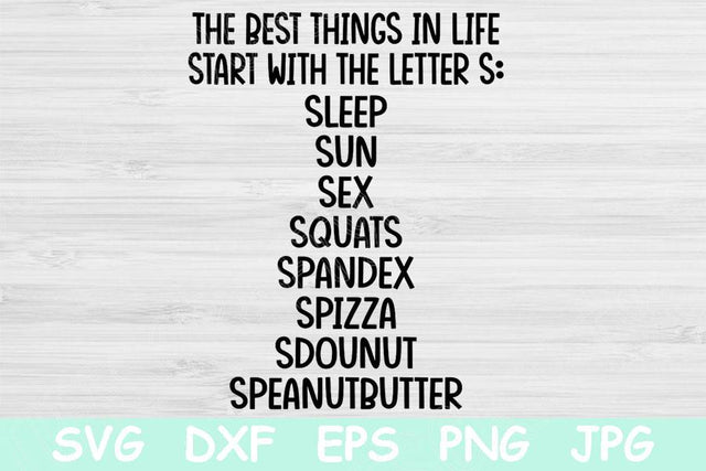 The Best Things In Life Start With The Letter S Funny Workout Svg, Fitness Svg Files for Cricut, Gym Svg Cut Files Silhouette, Work Out Svg SVG TiffsCraftyCreations 