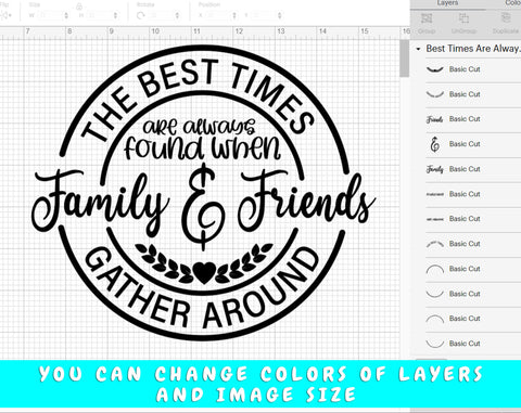 The best times are always found when family and friends gather around SVG, Family SVG Quote, Home Decor SVG SVG HappyDesignStudio 