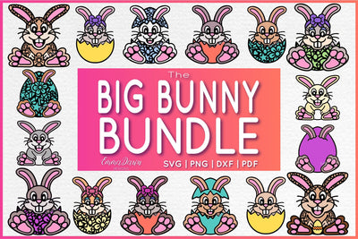 The Big Bunny SVG Bundle, Cute Bunny Rabbit SVG Bundle SVG Emma Dawn Designs 