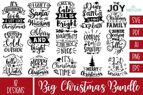 The Big Christmas SVG Bundle SVG Rumi Designed 