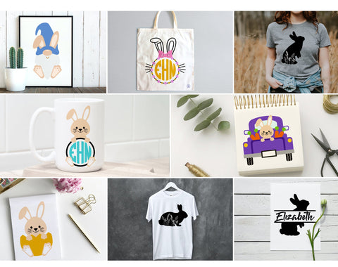 The big Easter Bundle SVG,easter monogram frames,bunny gnome SVG Redearth and gumtrees 