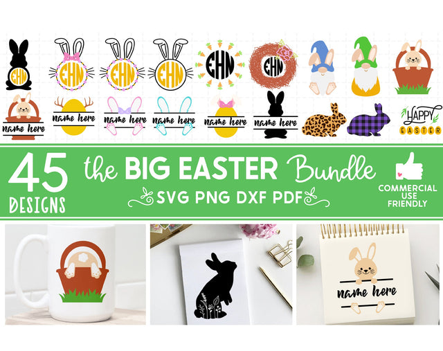 The big Easter Bundle SVG,easter monogram frames,bunny gnome SVG Redearth and gumtrees 