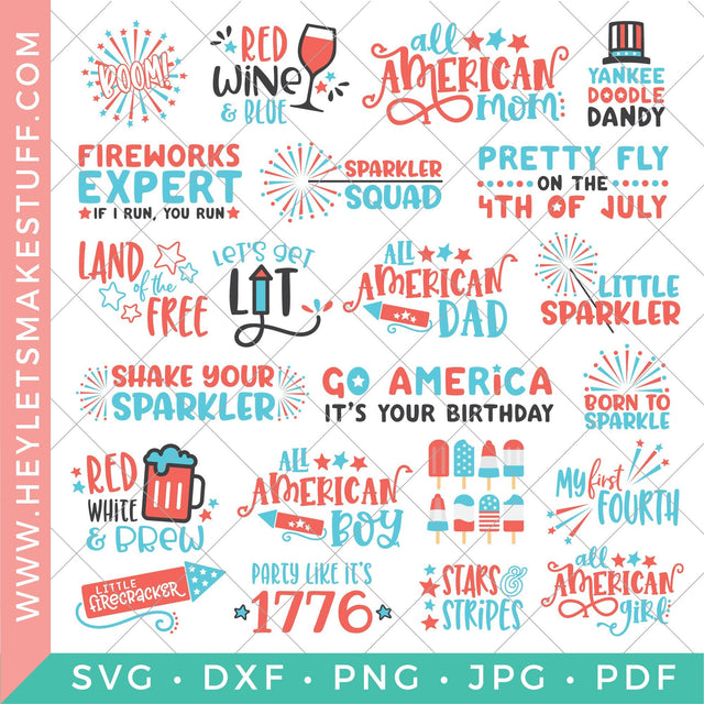 The Big Fourth of July Bundle - 22 SVG Files! SVG Hey Let's Make Stuff 