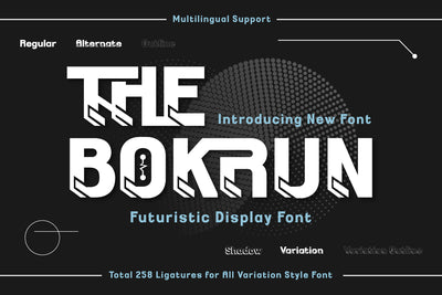 THE BOKRUN | Futuristic Font Font twinletter 