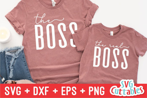 The Boss svg - The Real Boss - Mommy and Me Cut File - svg - dxf - eps - png - Mom - Silhouette - Cricut - File SVG Svg Cuttables 