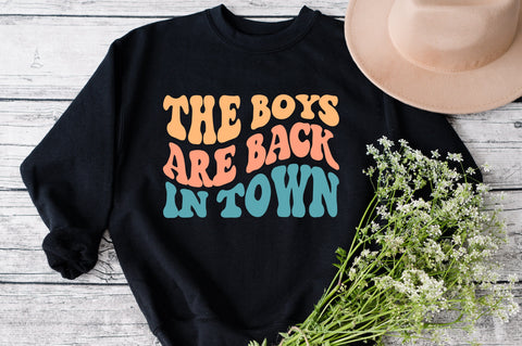 The Boys Are Back In Town svg, wavy style svg, EPS PNG Cricut Instant Download SVG Fauz 