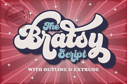 The Bratsy Script - Retro Font Font Mozzatype 
