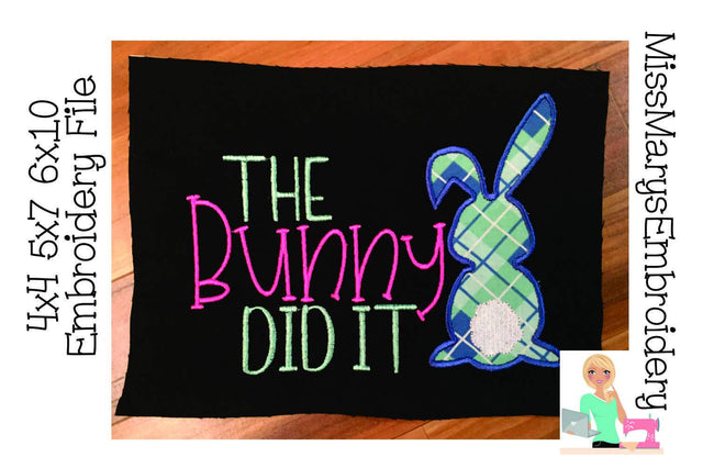 The Bunny Did It Embroidery Embroidery/Applique DESIGNS MissMarysEmbroidery 