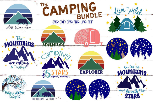 The Camping SVG Bundle SVG Wispy Willow Designs