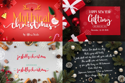 The Christmas Craft Font Bundle Font Allouse.Studio 