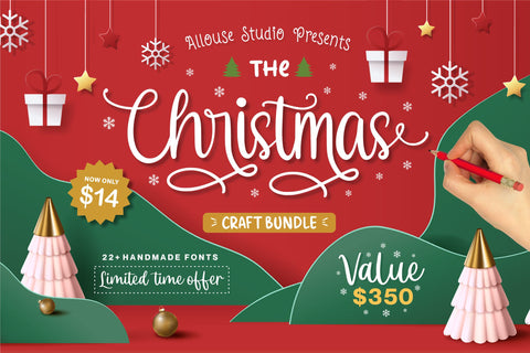 The Christmas Craft Font Bundle Font Allouse.Studio 