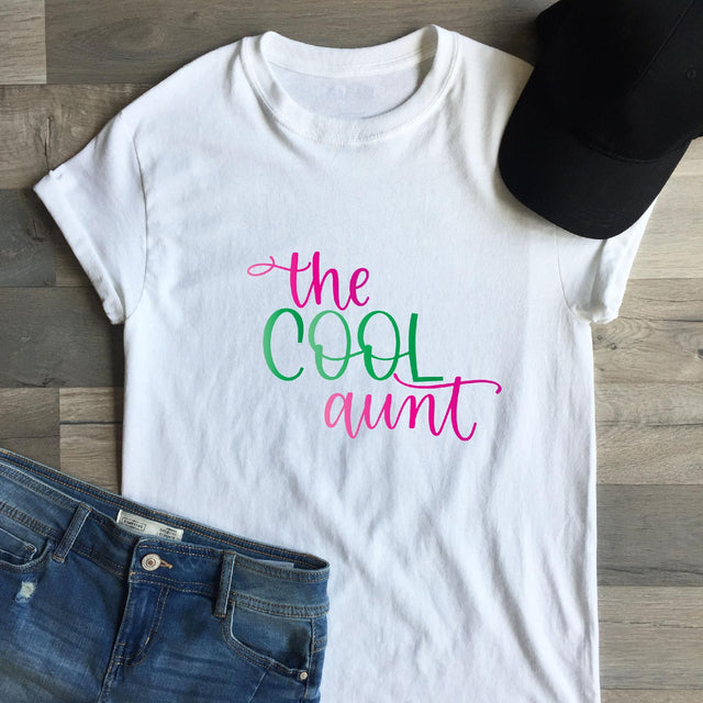 The Cool Aunt Hand Lettered SVG Cut File SVG Cursive by Camille 