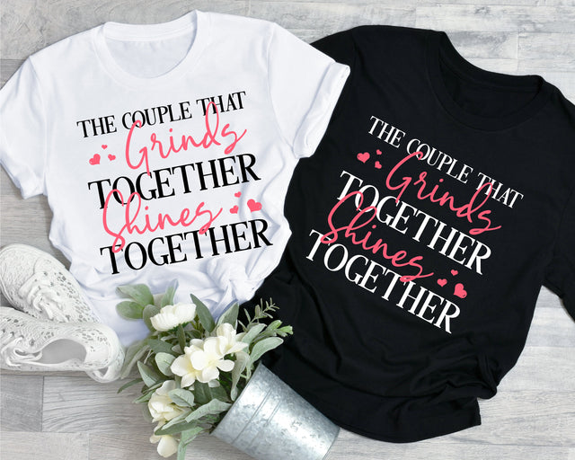 The Couple That Grinds Together Shines Together svg, Grind and Shine Svg, Matching Couple, couple gifts, couple svg png dxf, cricut cut file SVG Fauz 
