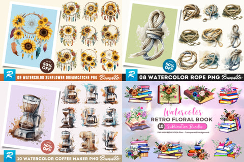 The Creative Watercolor Big PNG Bundle Sublimation Regulrcrative 