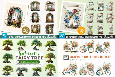 The Creative Watercolor Big PNG Bundle Sublimation Regulrcrative 