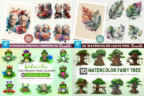 The Creative Watercolor Big PNG Bundle Sublimation Regulrcrative 