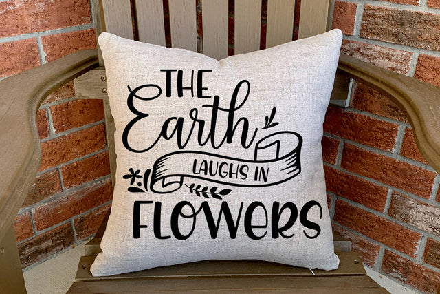 The Earth Laughs in Flowers I Spring Door Sign SVG SVG Happy Printables Club 