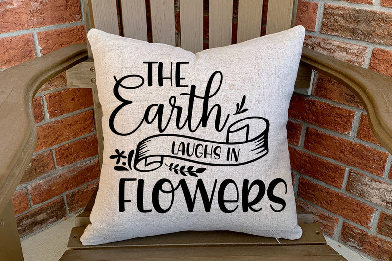 The Earth Laughs in Flowers I Spring Door Sign SVG SVG Happy Printables Club 