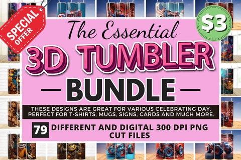 The Essential 3D Tumbler Wrap Big Bundle Sublimation Regulrcrative 