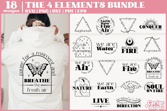 The Four Elements SVG Bundle | Zodiac Signs elements bundle SVG Carla C Designs 