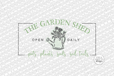 The Garden Shed SVG | Farmhouse Sign | DXF and more SVG Diva Watts Designs 