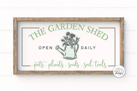 The Garden Shed SVG | Farmhouse Sign | DXF and more SVG Diva Watts Designs 