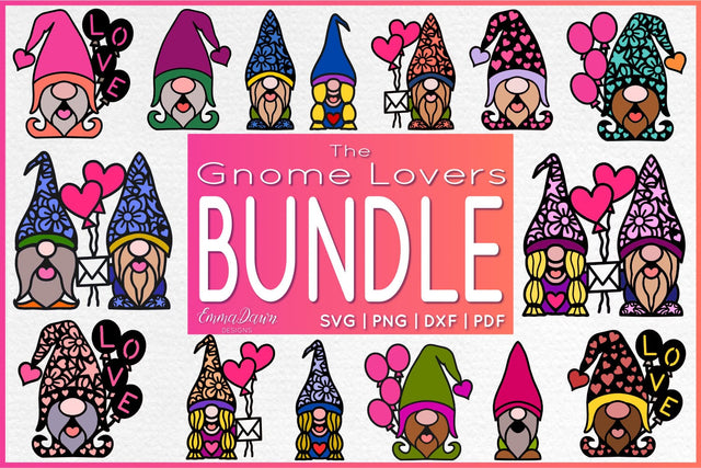 The Gnome Lovers SVG Bundle SVG Emma Dawn Designs 