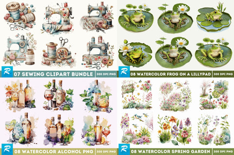 The Grateful Watercolor Big PNG Bundle Sublimation Regulrcrative 
