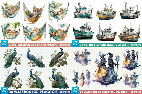 The Grateful Watercolor Big PNG Bundle Sublimation Regulrcrative 