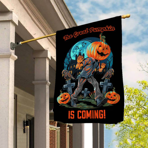 The Great Pumpkin Is Coming Garden Flag - 12x18 Garden Flag Sublimation Design Download PNG File Instant Download Sublimation CaldwellArt 