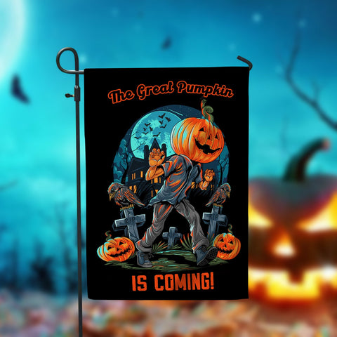 The Great Pumpkin Is Coming Garden Flag - 12x18 Garden Flag Sublimation Design Download PNG File Instant Download Sublimation CaldwellArt 