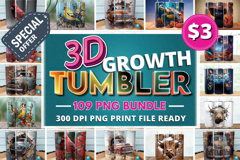 The Growth 3D Tumbler Wrap PNG Huge Bundle Sublimation Regulrcrative 