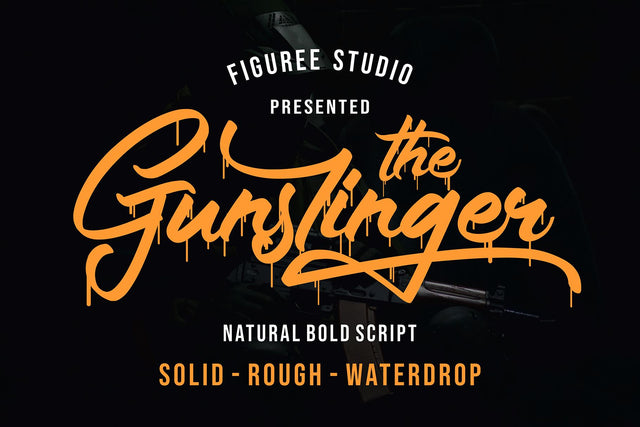 The Gunslinger - Drip Bold Script Font Mozzatype 