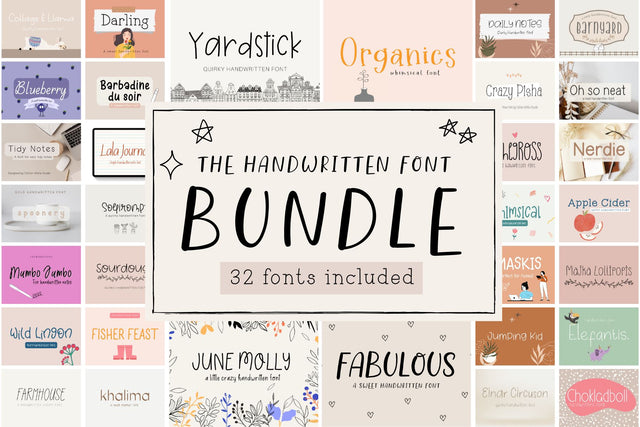 The Handwritten Font Bundle Font Cotton White Studio 