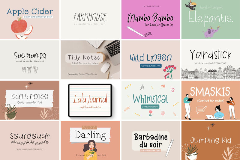 The Handwritten Font Bundle - So Fontsy