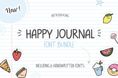The Happy Journal Font Bundle (Font Bundles, Bundles, Cheap Fonts, Fonts) Font Jupiter Studio Fonts 