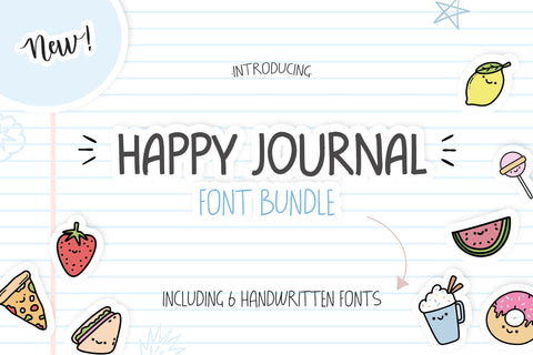 The Happy Journal Font Bundle (Font Bundles, Bundles, Cheap Fonts, Fonts) Font Jupiter Studio Fonts 