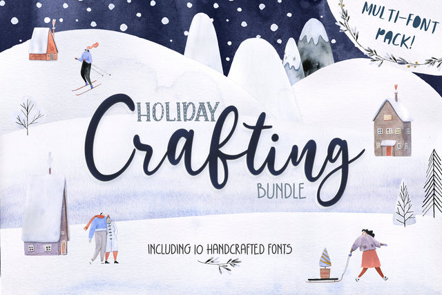 The Holiday Crafting Font Bundle (Font Bundles, Bundles, Cheap Fonts, Fonts) Font Jupiter Studio Fonts 