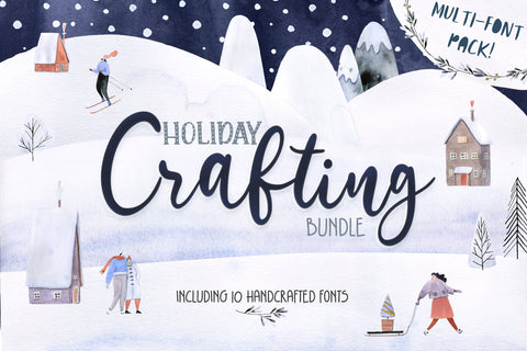 The Holiday Crafting Font Bundle (Font Bundles, Bundles, Cheap Fonts, Fonts) Font Jupiter Studio Fonts 