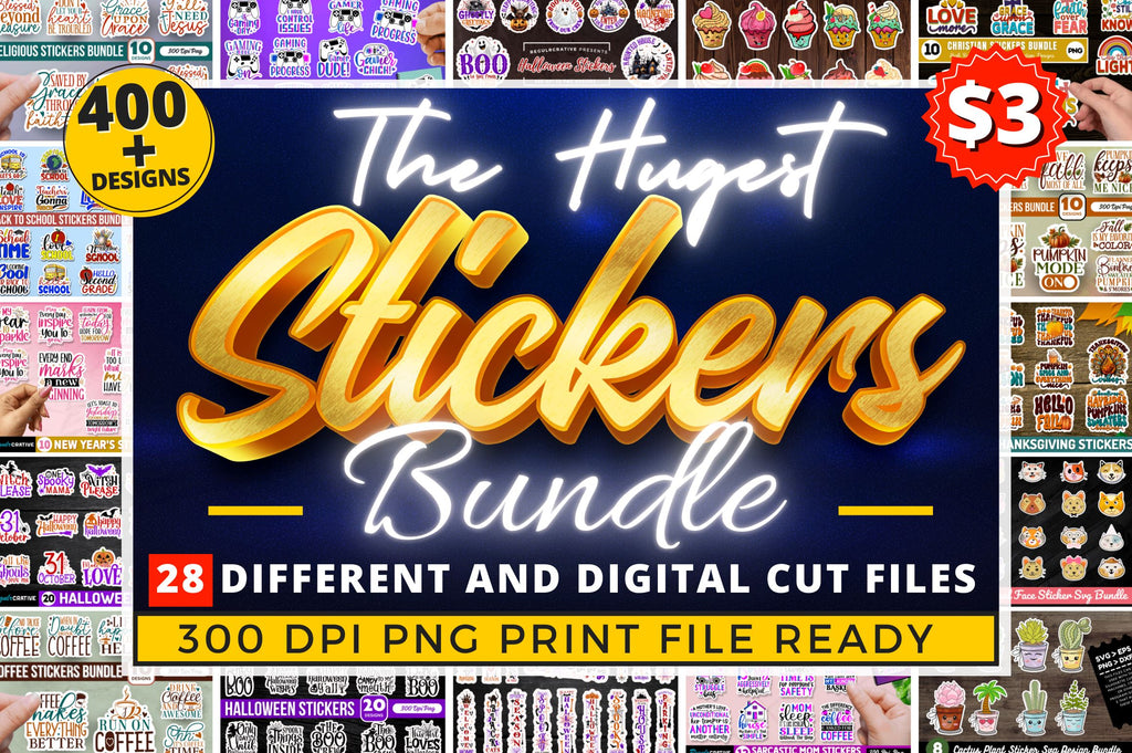 The Hugest Stickers PNG Big Bundle - So Fontsy