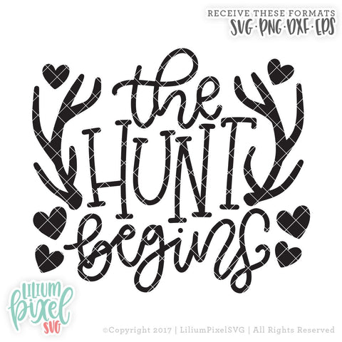 The Hunt Begins - Antlers with Hearts SVG Lilium Pixel SVG 
