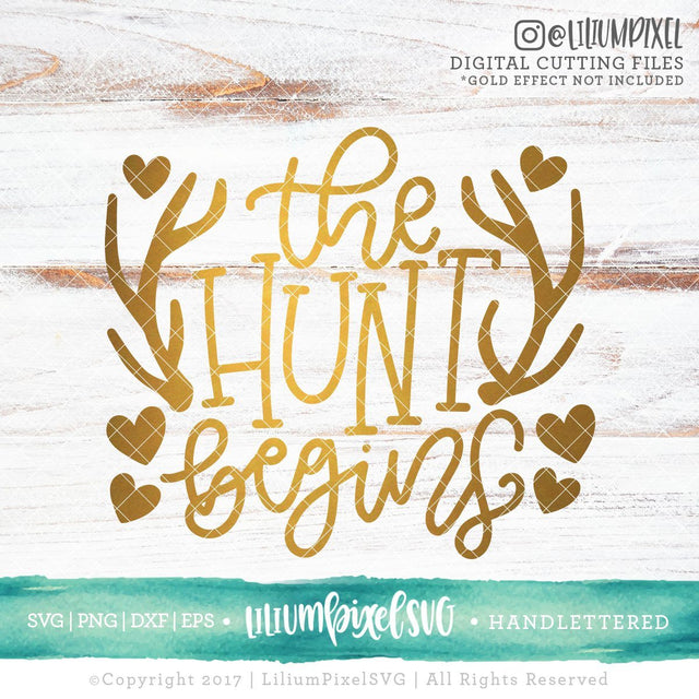 The Hunt Begins - Antlers with Hearts SVG Lilium Pixel SVG 