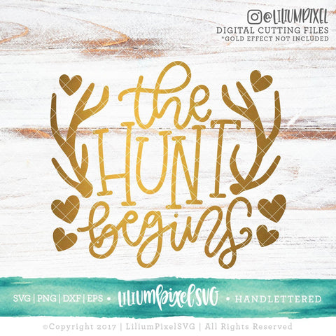 The Hunt Begins - Antlers with Hearts SVG Lilium Pixel SVG 