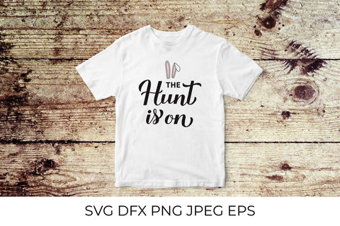 The hunt is on SVG. Funny Easter quote typography SVG LaBelezoka 