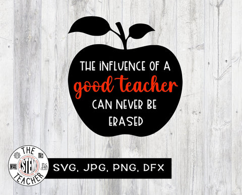 The influence of a good teacher can never be erased SVG, PNG, DXF, JPG SVG The STEM Teacher 