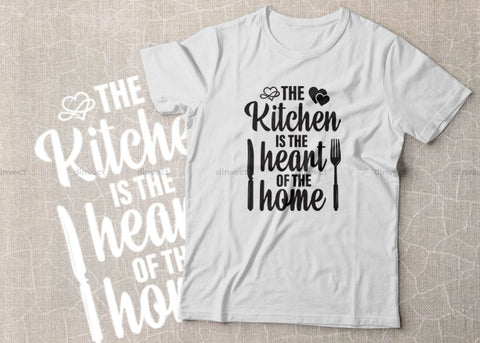 The Kitchen is the Heart of the Home SVG cut file, Kitchen svg, Funny SVG, Baking Apron, Gift for Baker, Baking shirt, custom bakers shirt, funny baker shirt, Baking Gift, Unique Gift, SVG Dinvect 