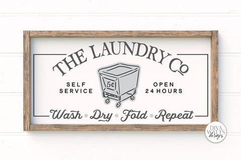 The Laundry Co SVG | Farmhouse Laundry Room Sign | DXF and more SVG Diva Watts Designs 
